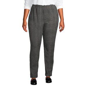 Lands' End Petites Medium Houndstooth Sport Knit High-Rise Corduroy Pull-On Pant